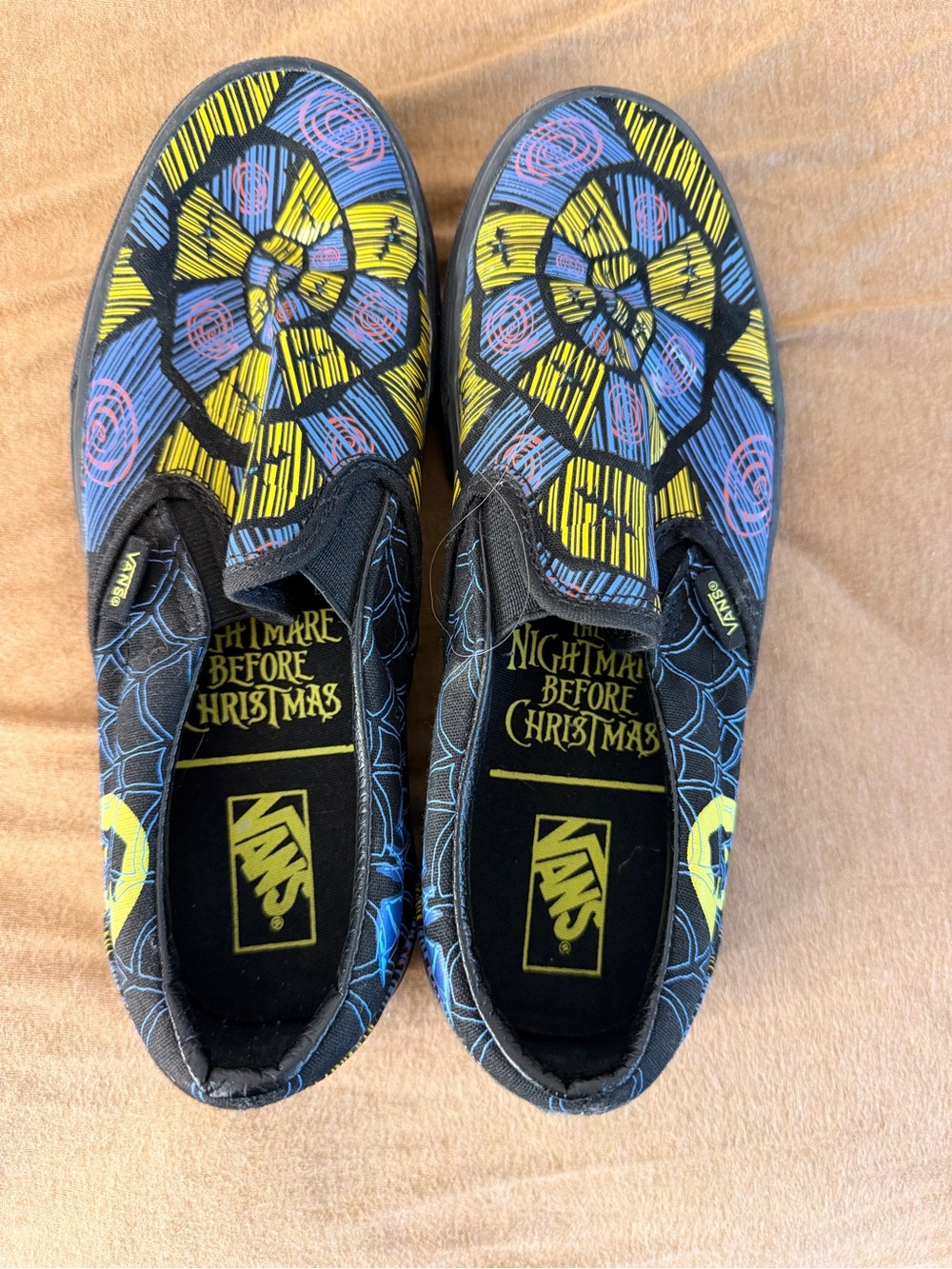 Vans "Nightmare Before Christmas" Slip-On Shoes - Yellow & Blue